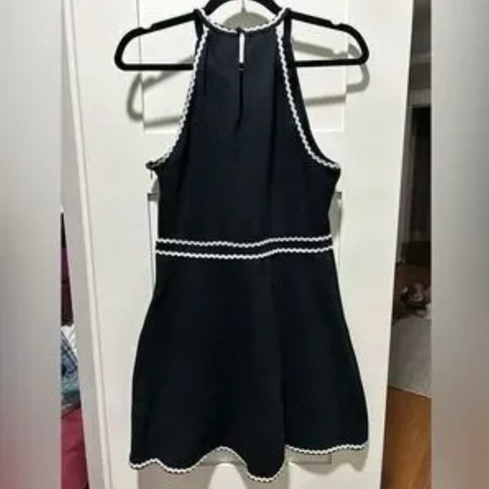 Hill House Billie Mini Dress in Black Pique Size Medium - Picture 7 of 9